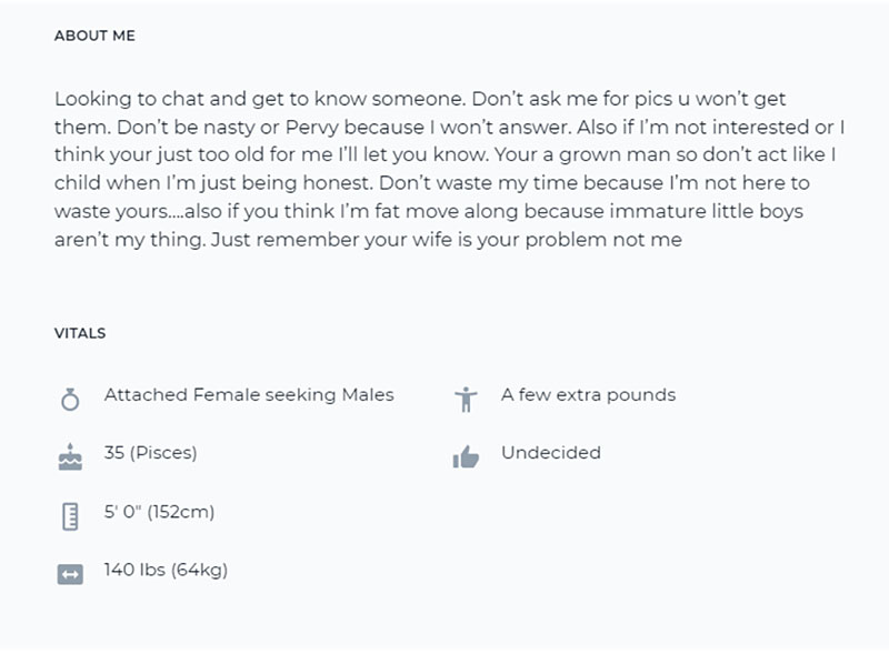 sugar baby profile bio example
