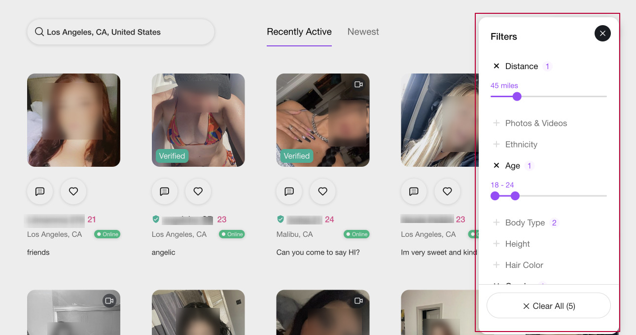 luxurydate Filters