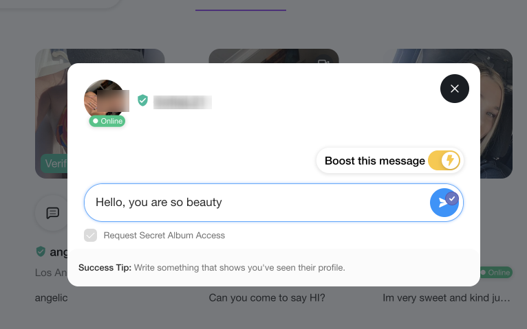 Making contact on Luxury Date