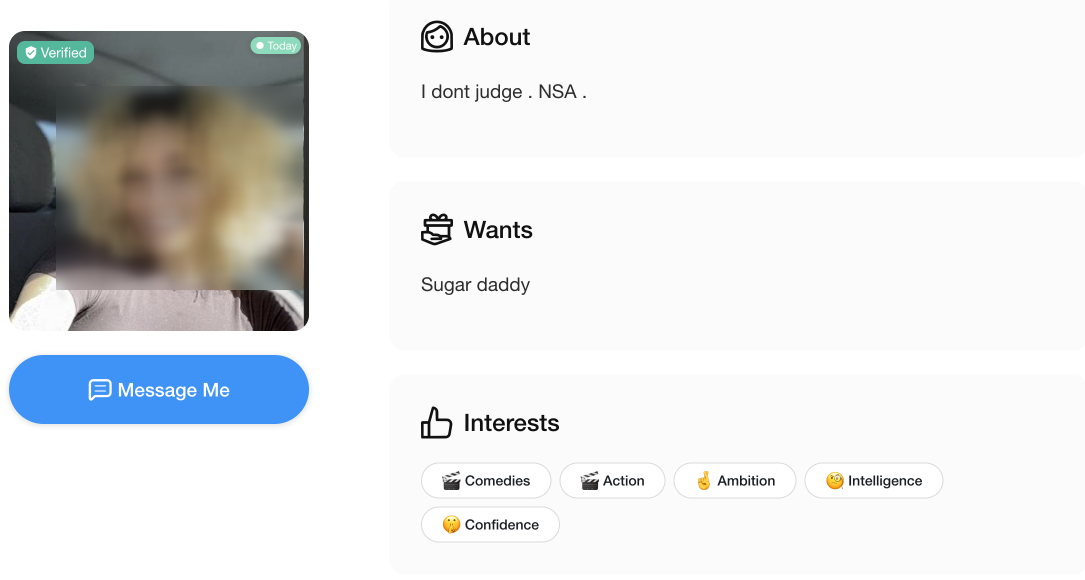 personal profile on LuxuryDate