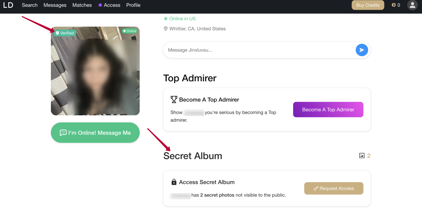 Luxury Date video verification feature & secret albums
