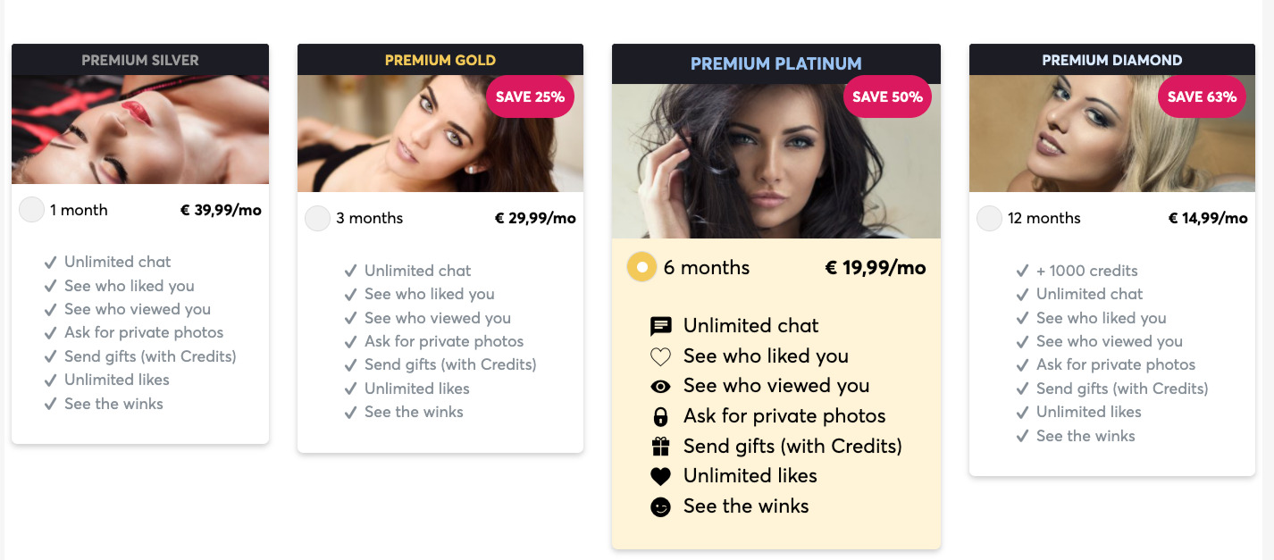 RichMeetBeautiful pricing