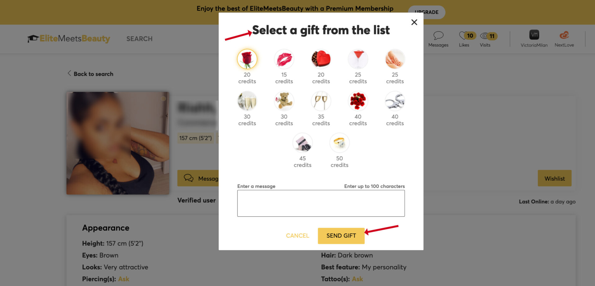 Making contact on RichMeetBeautiful