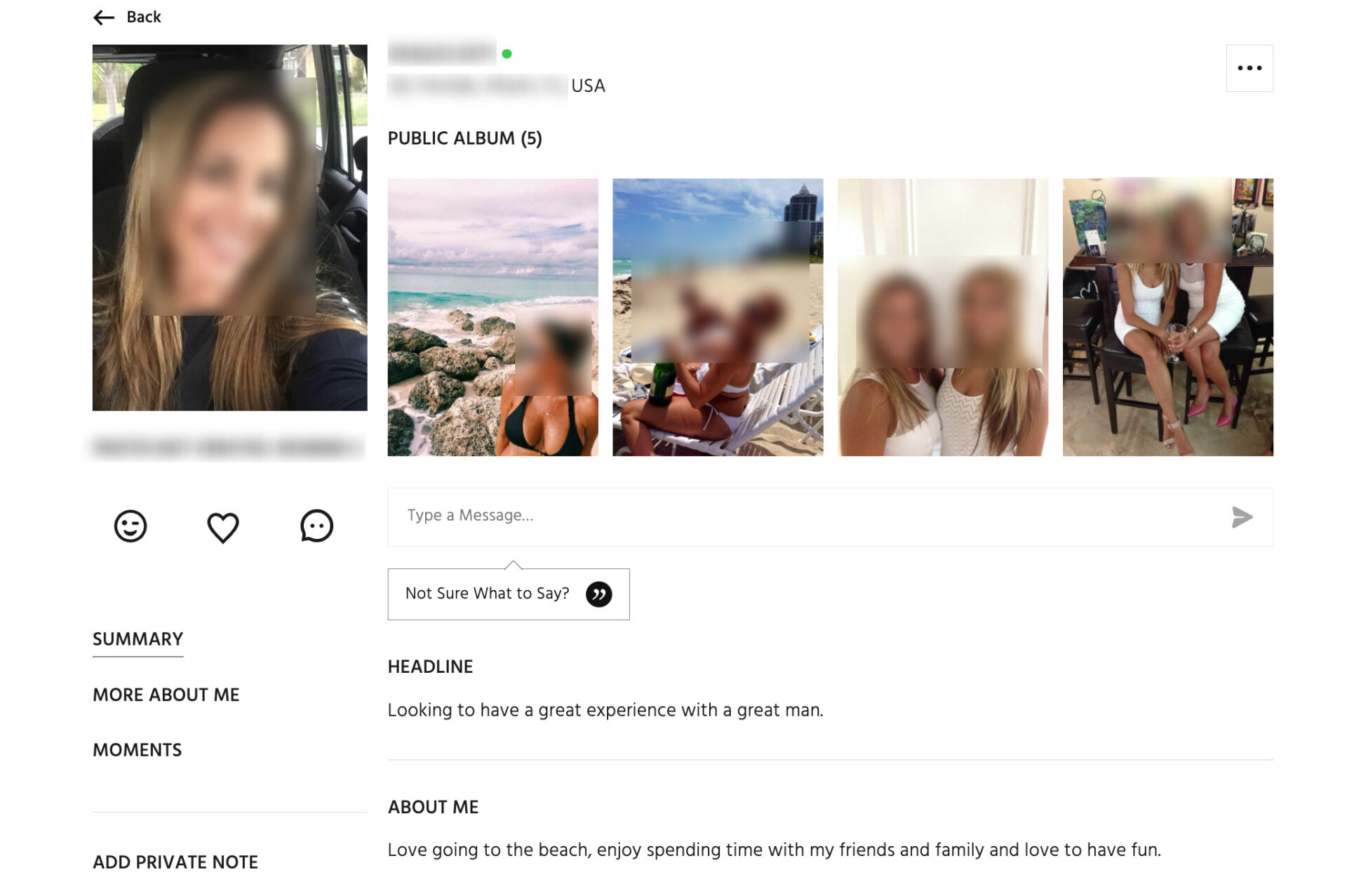 Personal profile OlderWomenDating