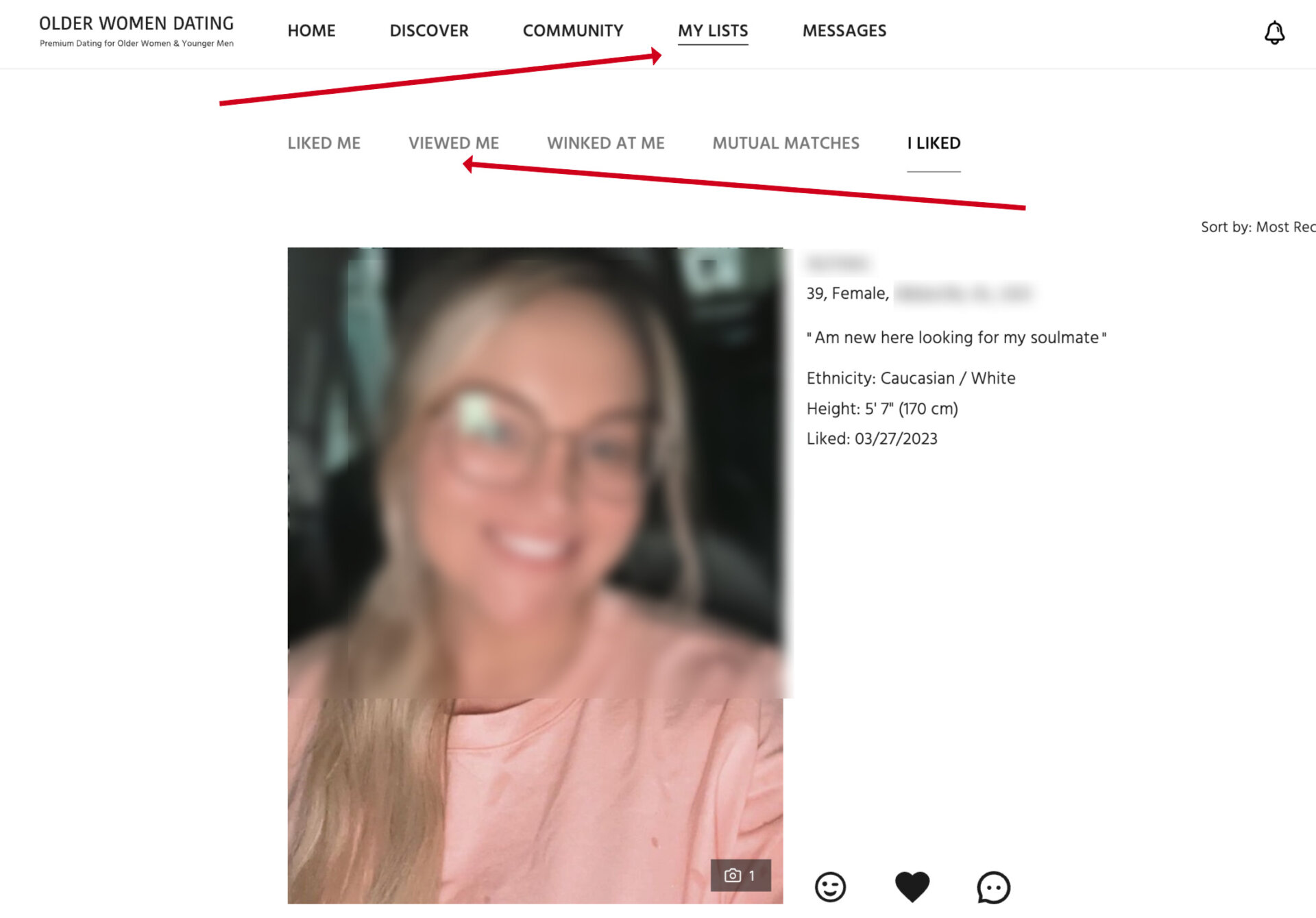 Interface OlderWomenDating