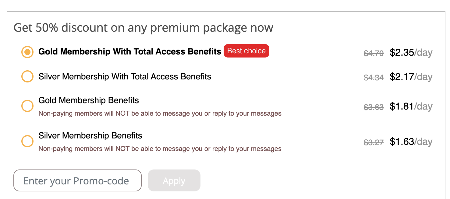 SugarDaddyForMe pricing