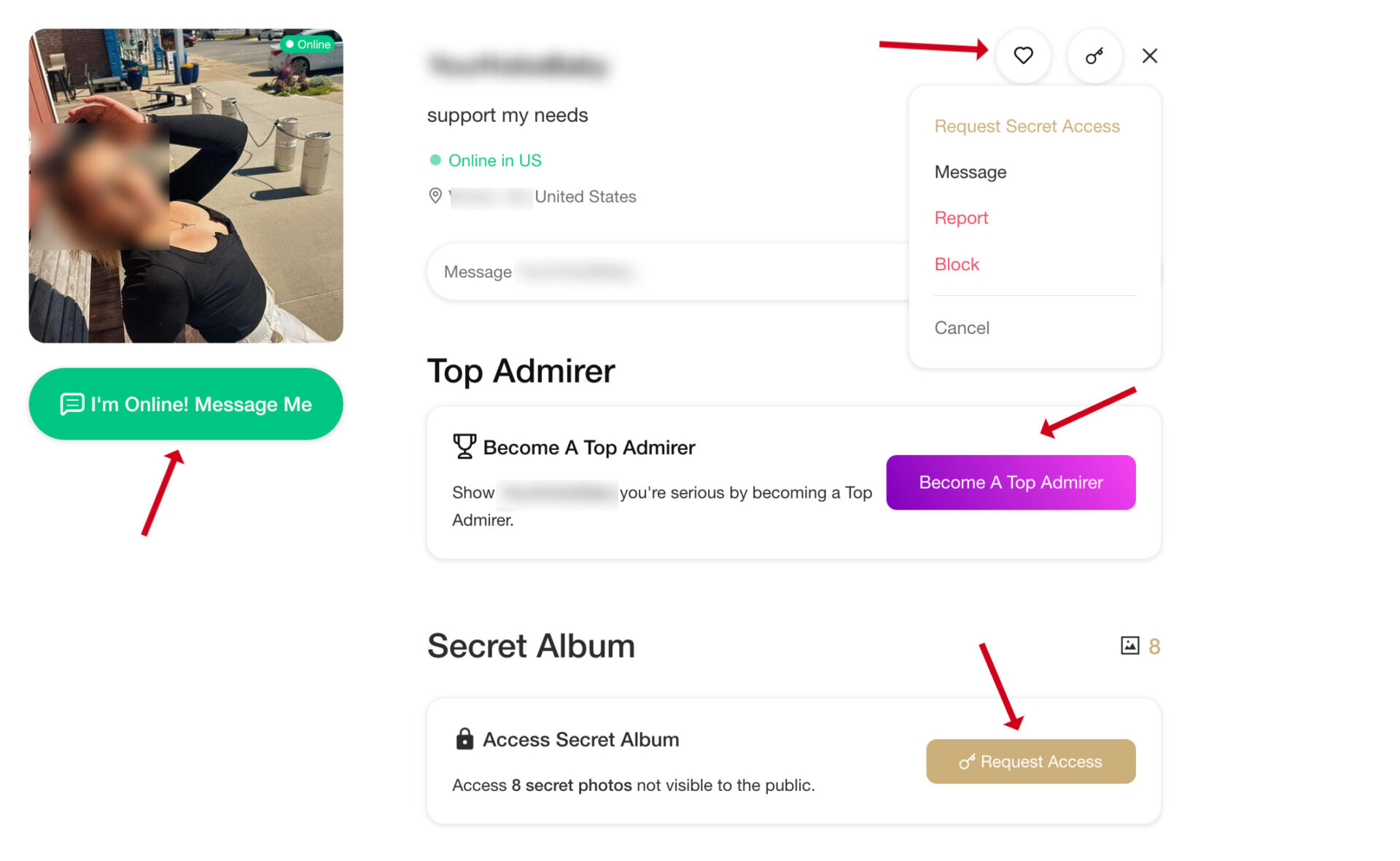 Communication features on SugarDaddy