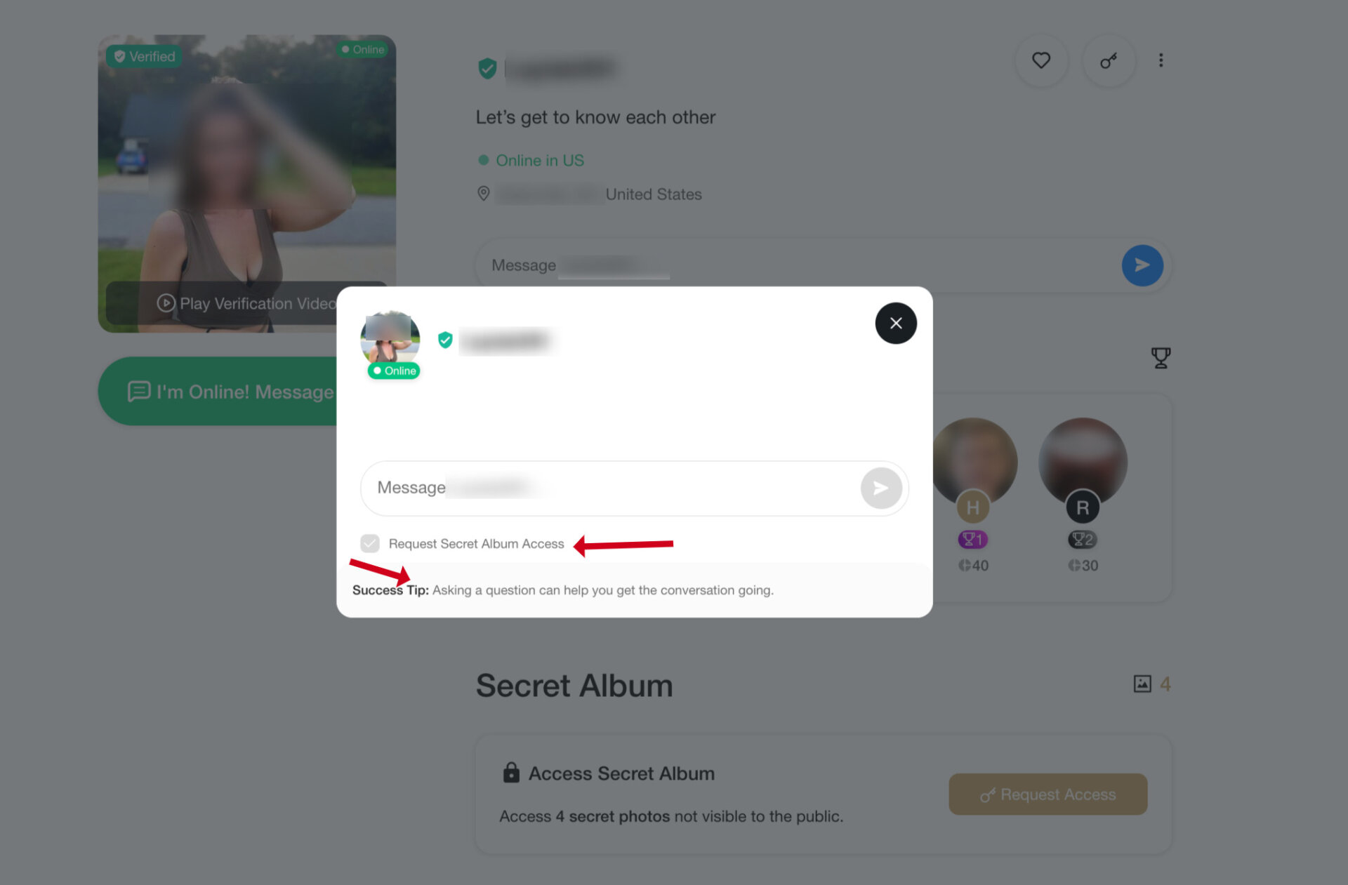 Making contact on SugarDaddy.com