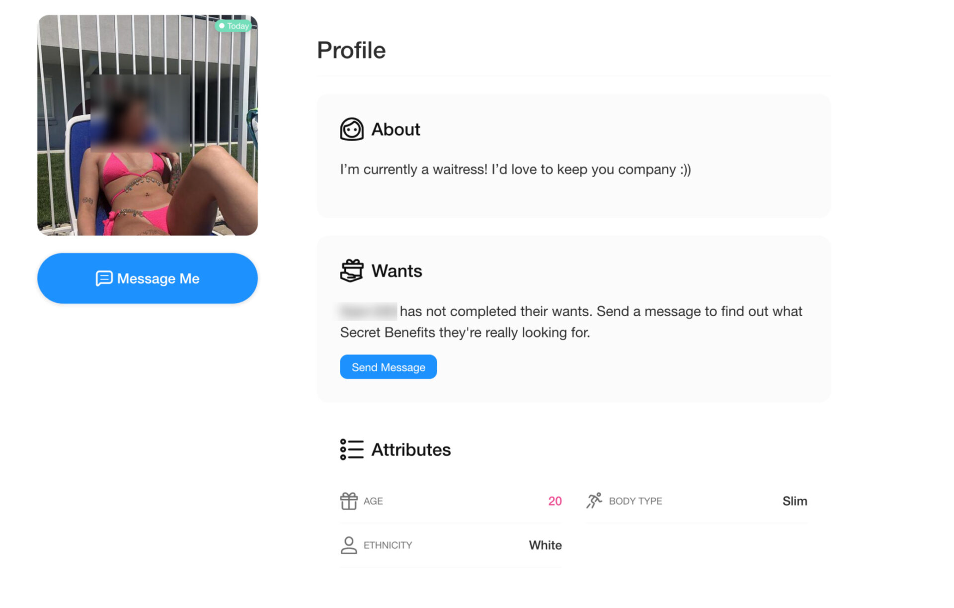 Personal Profile on Secret Benefits