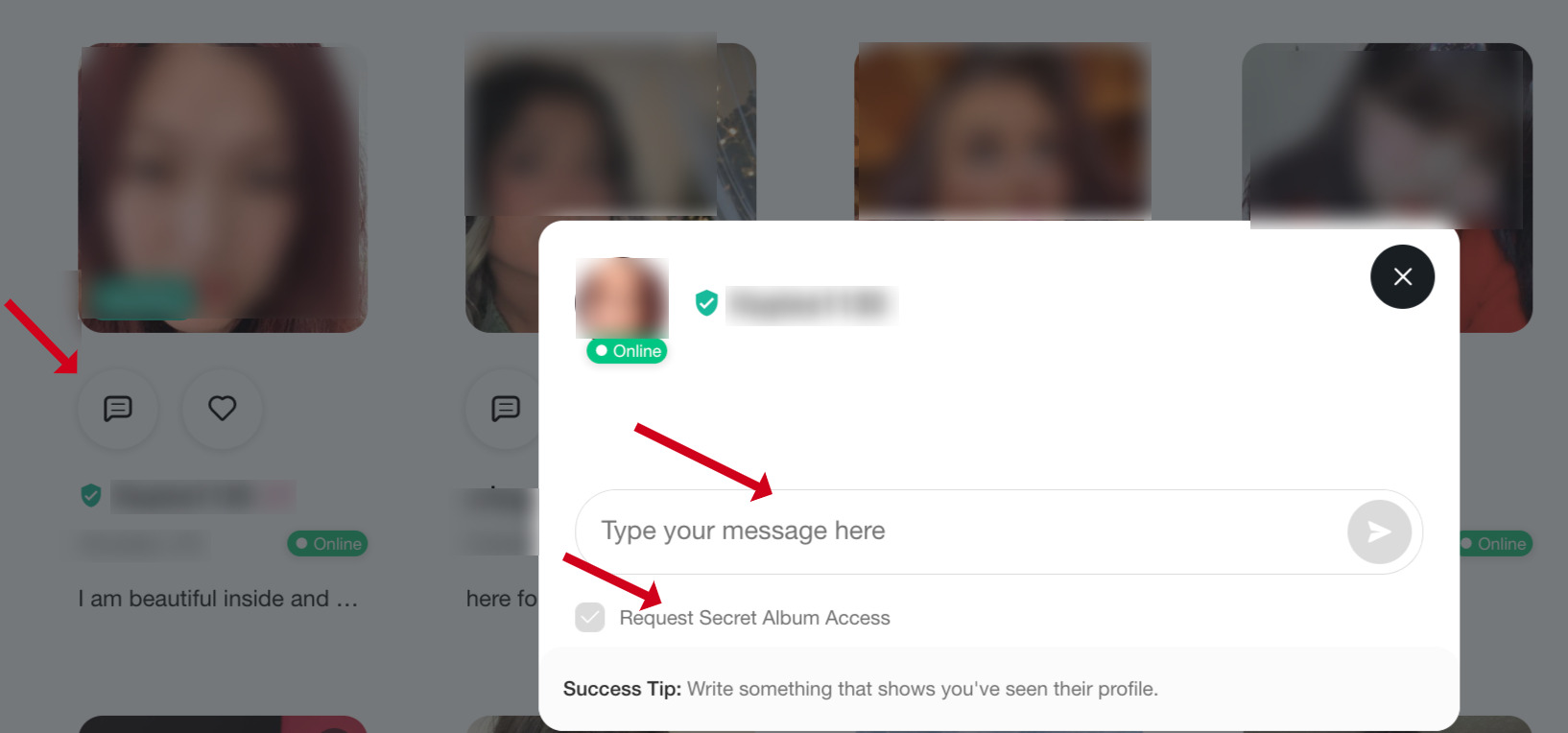 Instant messaging on MillionaireLove