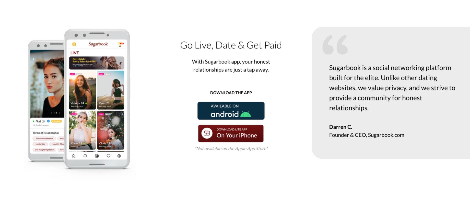 Sugarbook app for iOS and Android