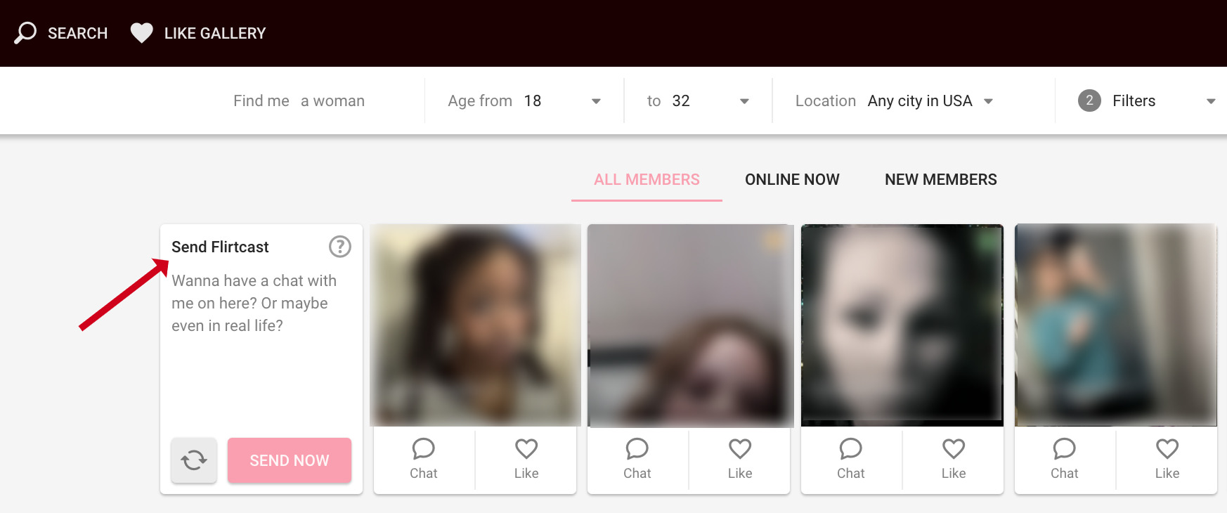 Flirtcast feature on AskMe4Date
