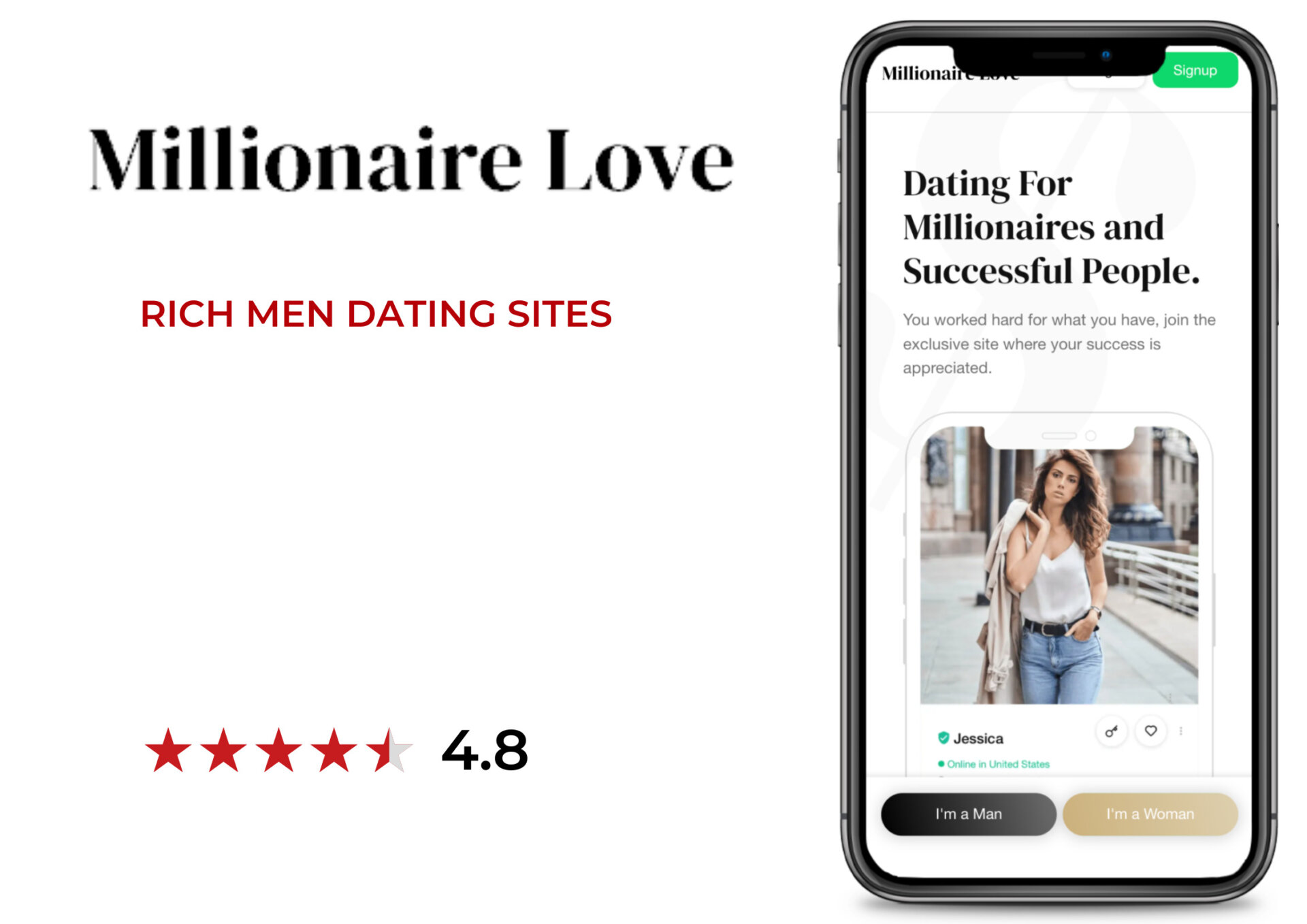 MillionaireLove is a popular rich dating service