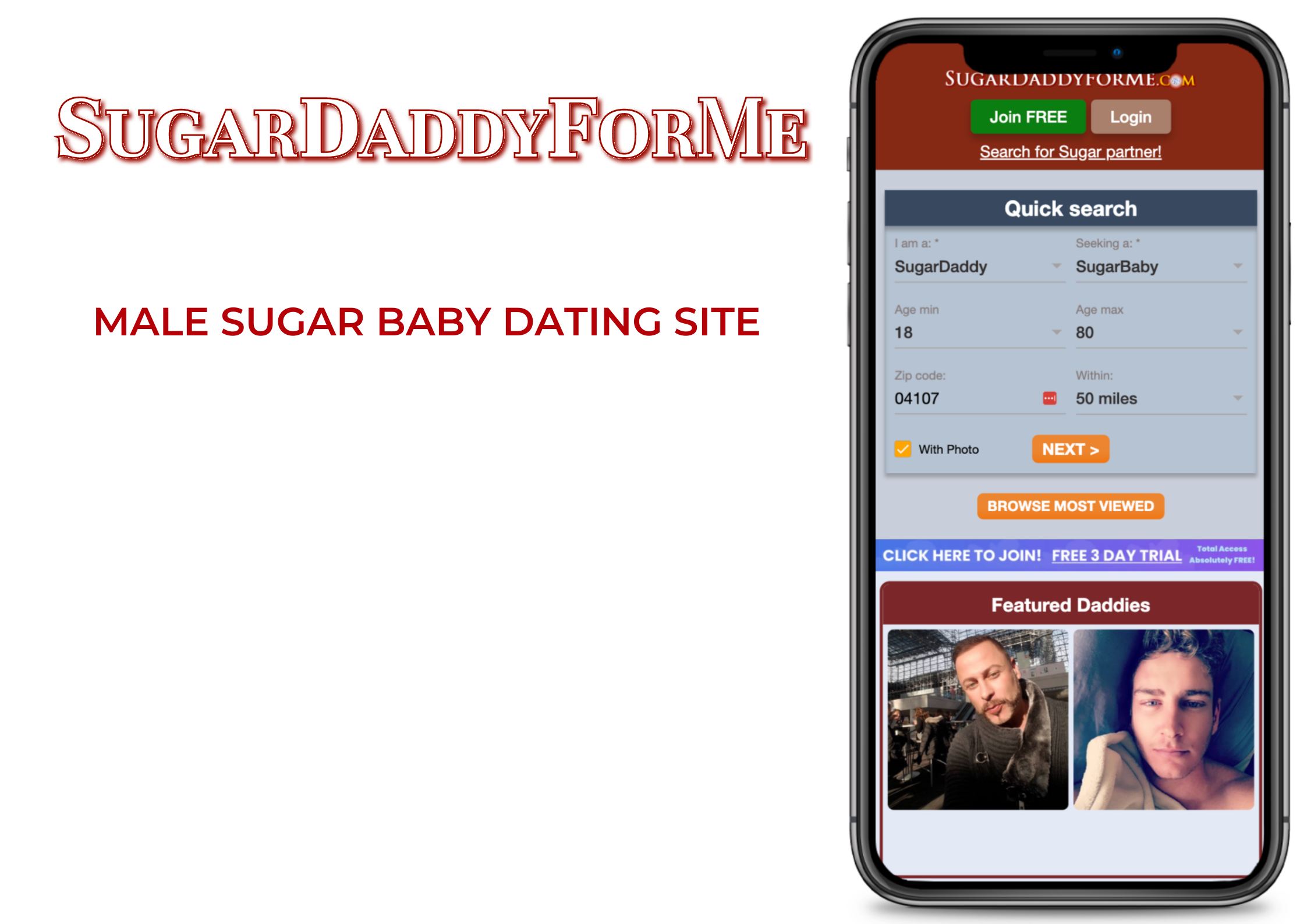 SugarDaddyForMe site to join for male sugar baby