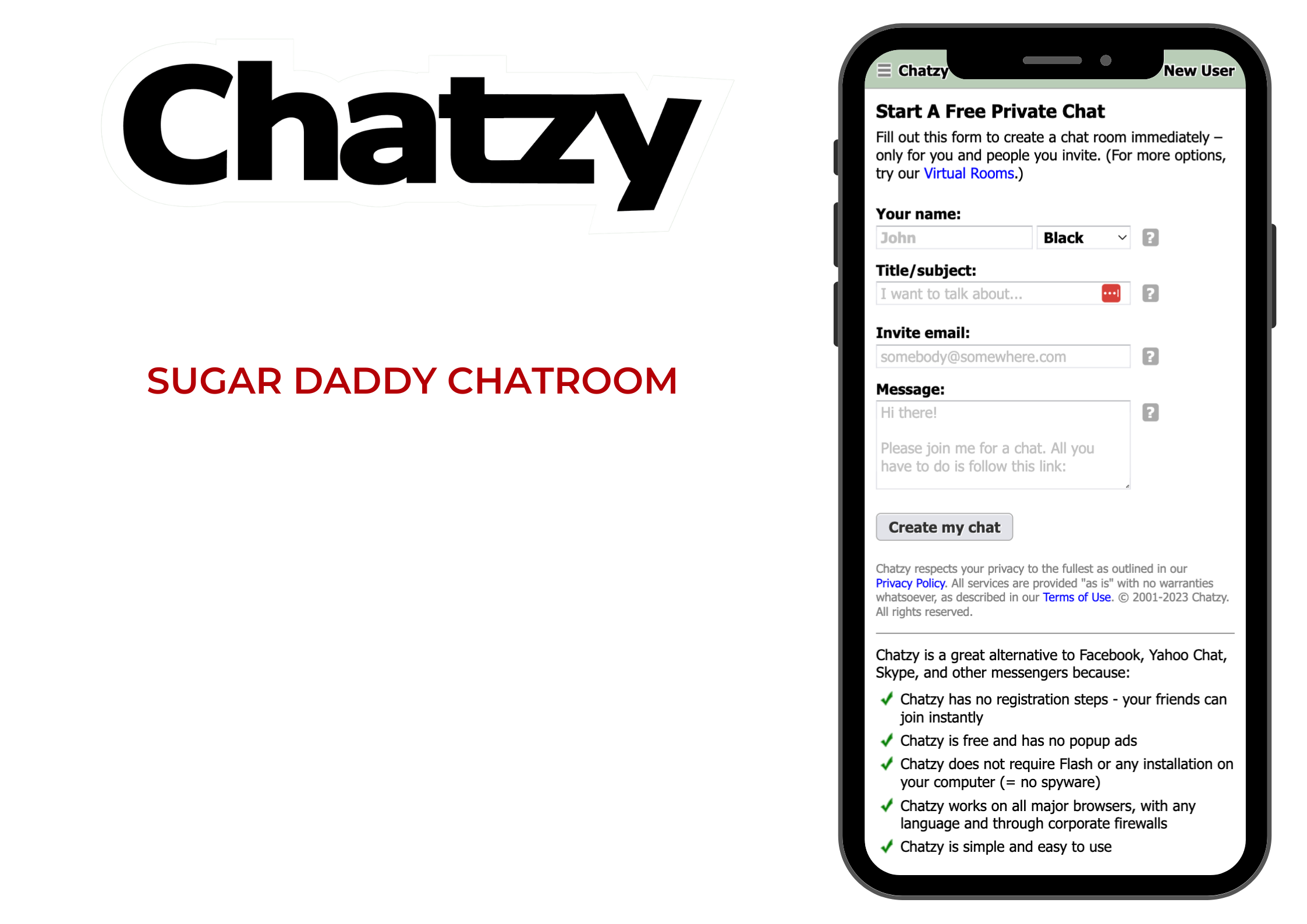 Chatzy sugar daddy chat room