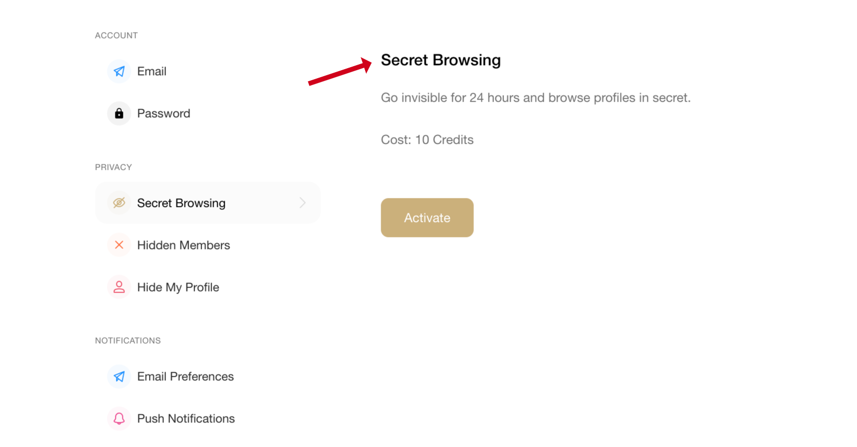 Secret browsing on OurSecret