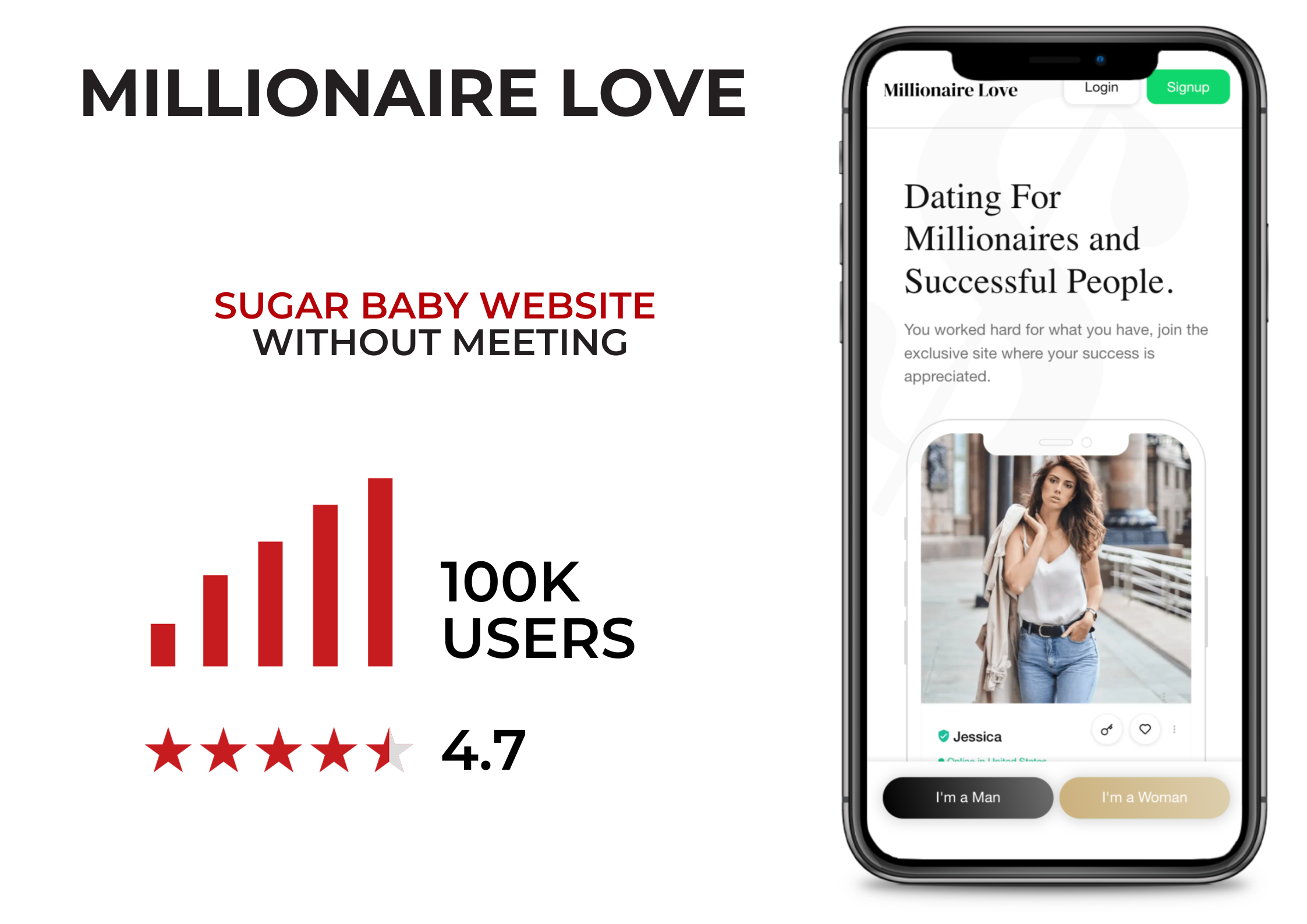 MillionaireLove sugar daddy app that send money without meeting